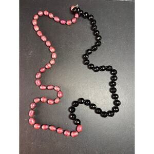 NEW freshwater pearl and black tourmaline necklace with sterling silver clasp